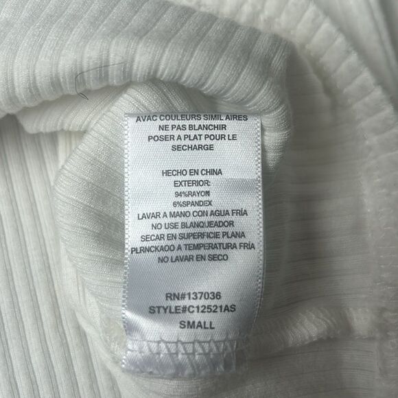 Alter’d State Cropped Collared Ribbed Sweater Top - Cream/White - Women’s Small - Picture 5 of 5